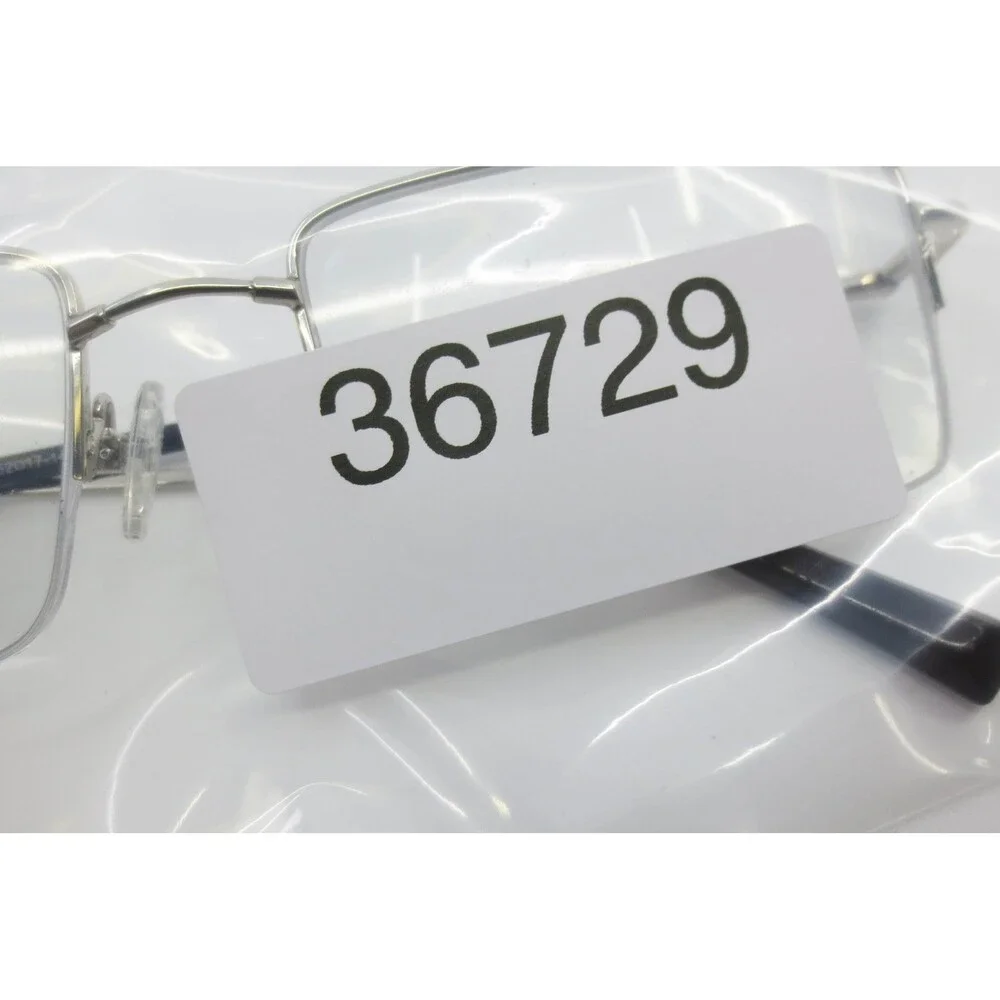 Design Italy J212 Silver Rectangular Semi Rimless Eyeglass Frames 52-17-140
